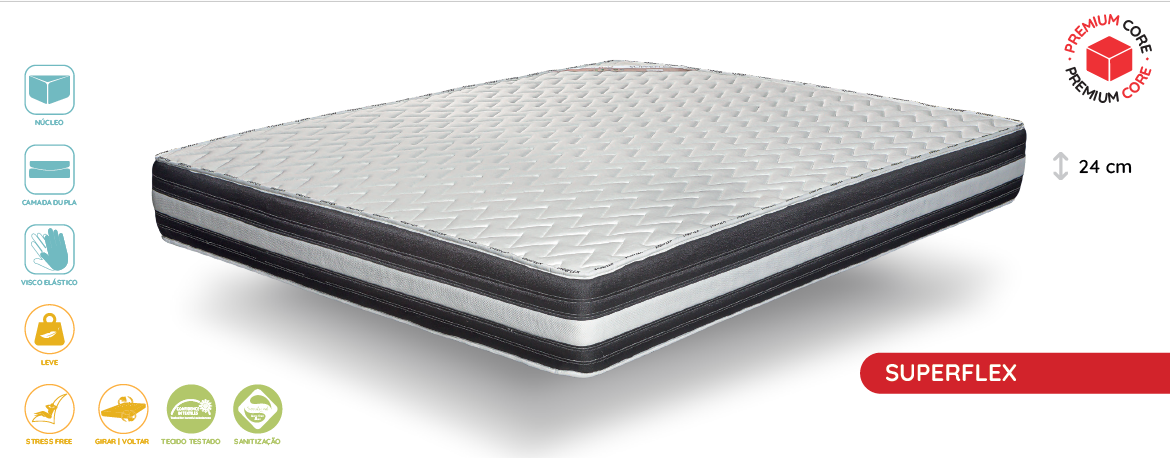 Colchão Superflex ERGOX (espuma alta Densid. + Visco duplo) - Image 2