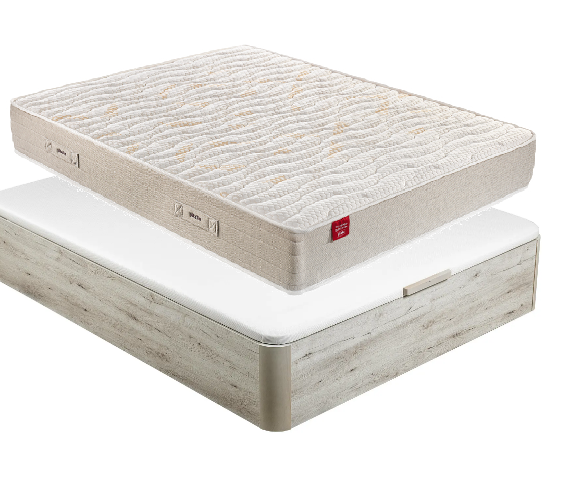 Pack LUX da PIKOLIN: Colchão Molas Normablock + Base abatível cor Glaciar