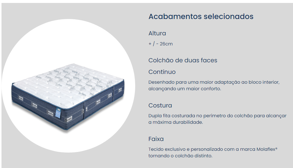 Colchão SELECTION Multielástic MOLAFLEX (mola continua + Visco +..) - Image 2