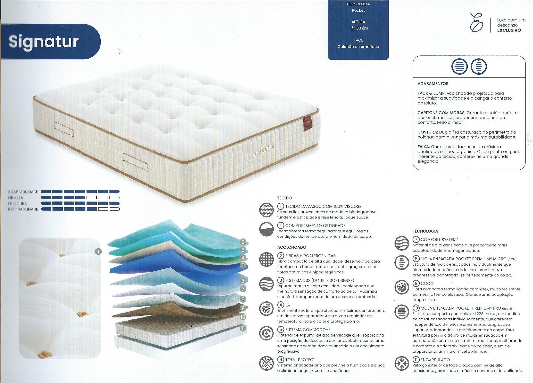 Colchão SIGNATURE Exclusivo MOLAFLEX (M.Ensacadas Pró e Micro, Lâ, Latex...) - Image 4